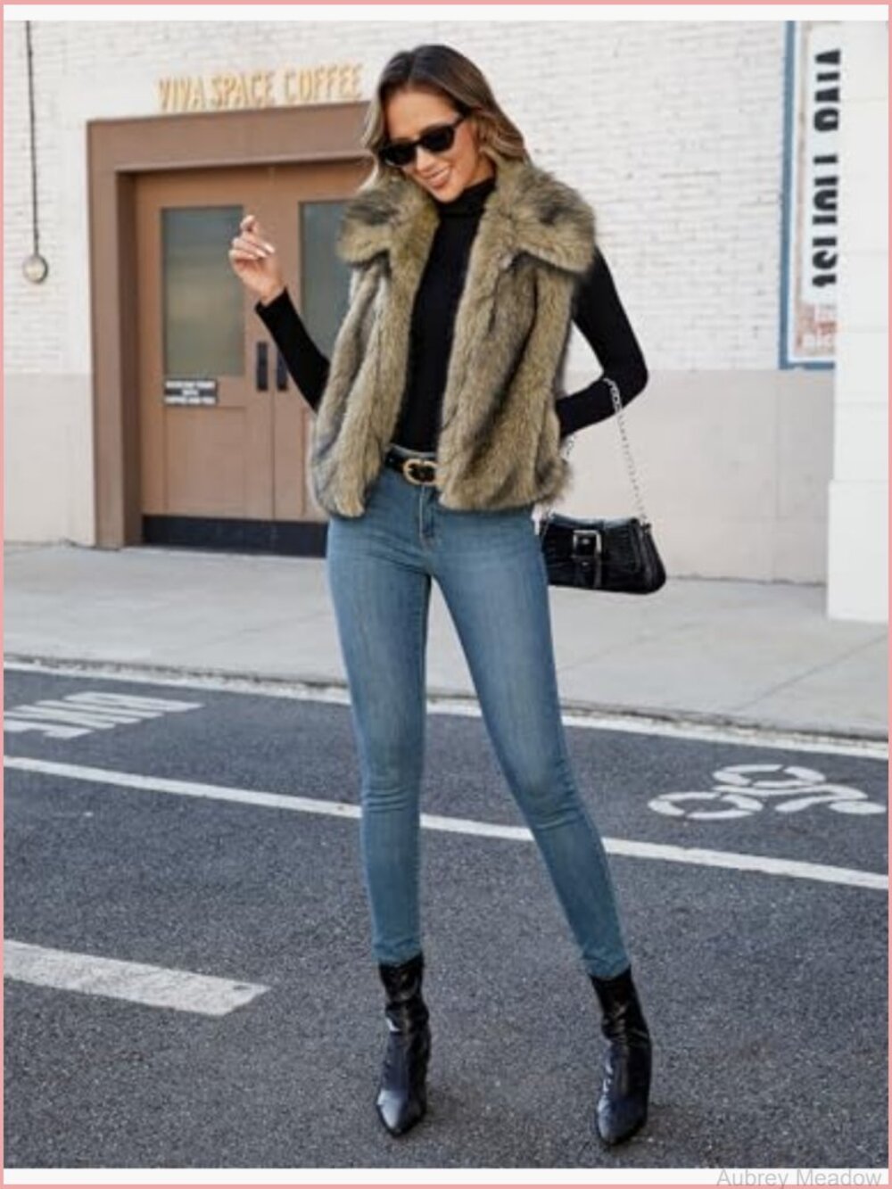 Faux Fur Vest Sleeveless Open Front Cardigan Cozy Jacket with Pockets - Picture 6 of 6